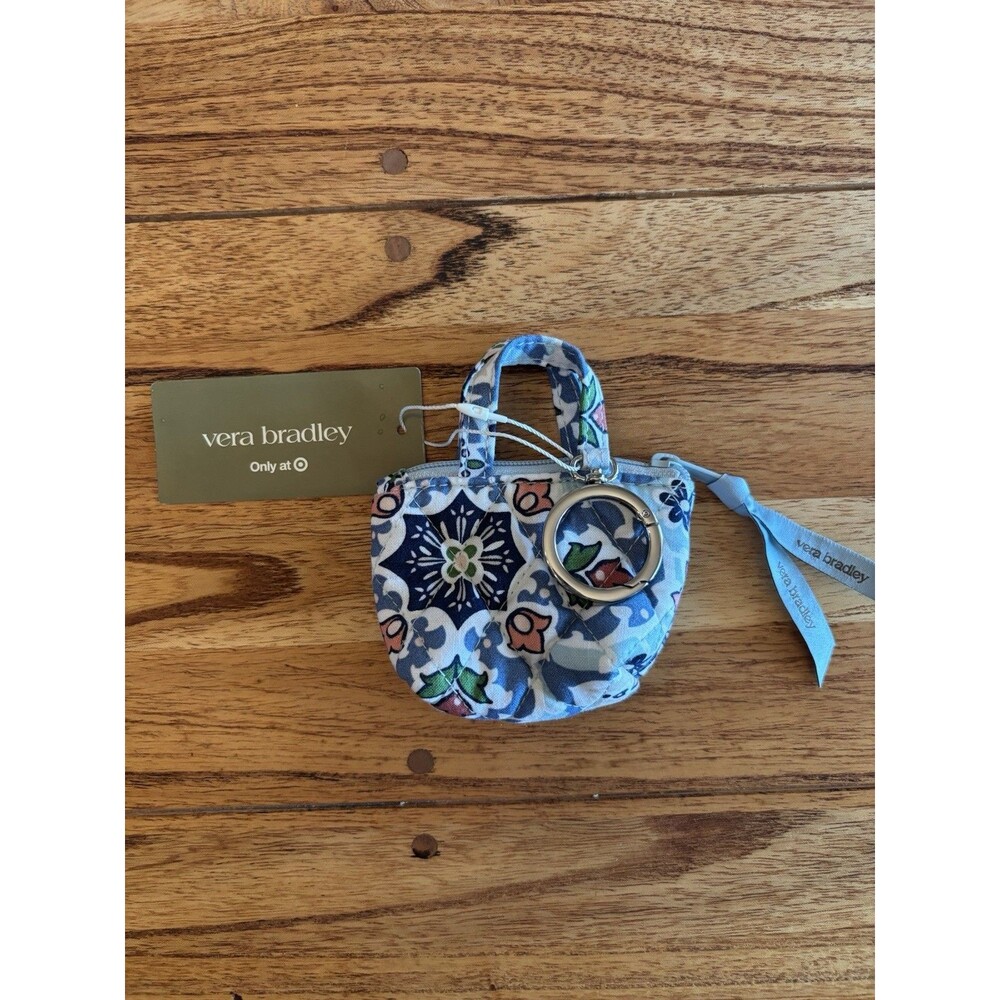 Vera Bradley Tote Bag Charm Lisbon Sky Medallion Light Blue